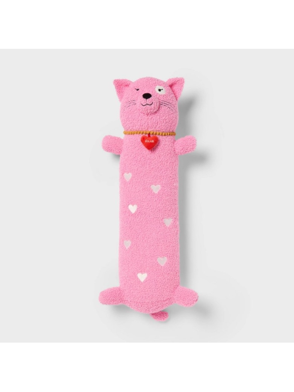 Pillowfort Cat Kids’ Long Weighted Plush Throw Pillow Pink